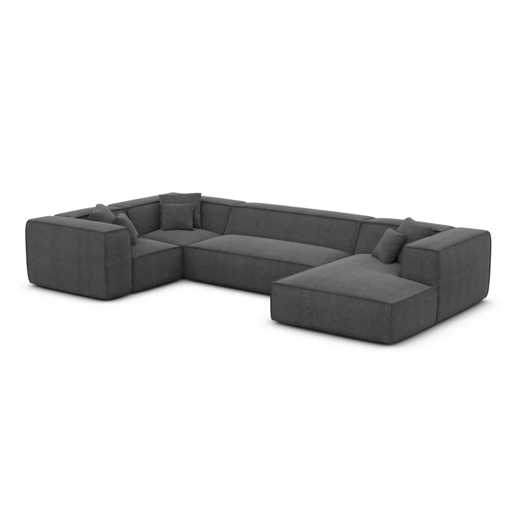 Strukturstoff U-Form XL Wohnlandschaft Arelia