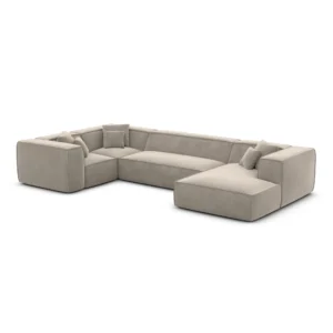 Samtstoff U-Form XL Wohnlandschaft Arelia