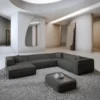 Strukturstoff U-Form XXL Wohnlandschaft Arelia
