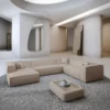 Strukturstoff U-Form XXL Wohnlandschaft Arelia