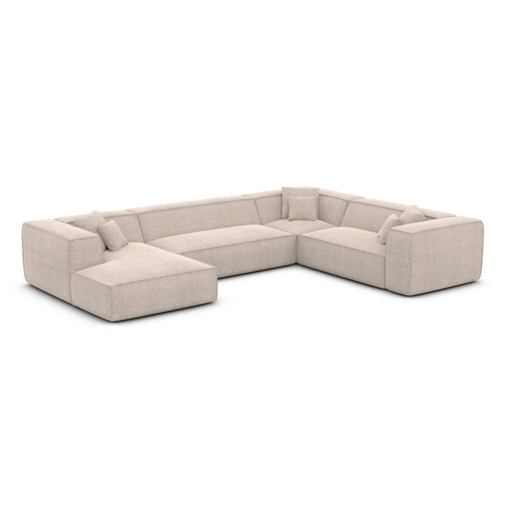 Strukturstoff U-Form XXL Wohnlandschaft Arelia