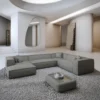Strukturstoff U-Form XXL Wohnlandschaft Arelia