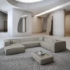 Strukturstoff U-Form XXL Wohnlandschaft Arelia