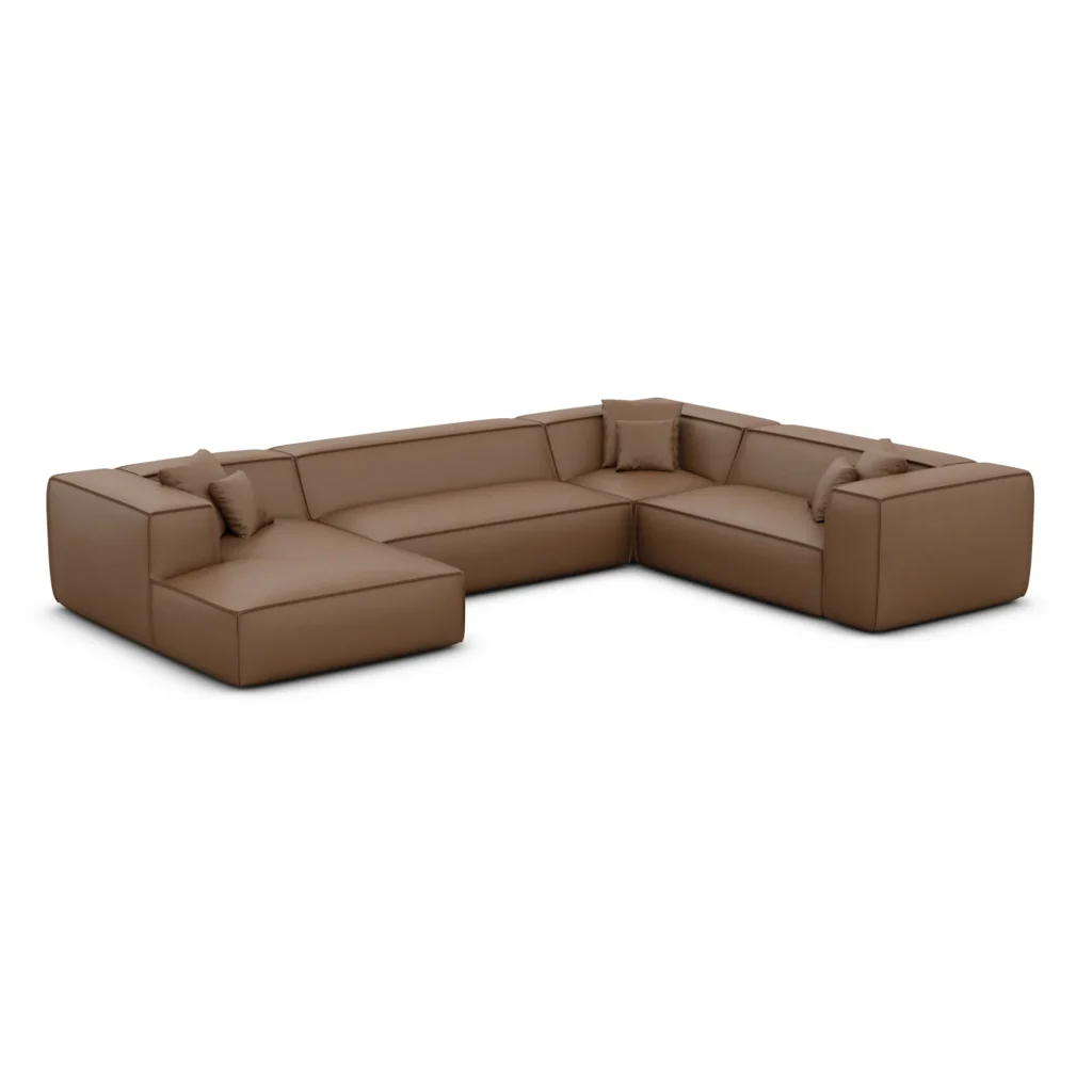 Echtleder U-Form XXL Wohnlandschaft Arelia
