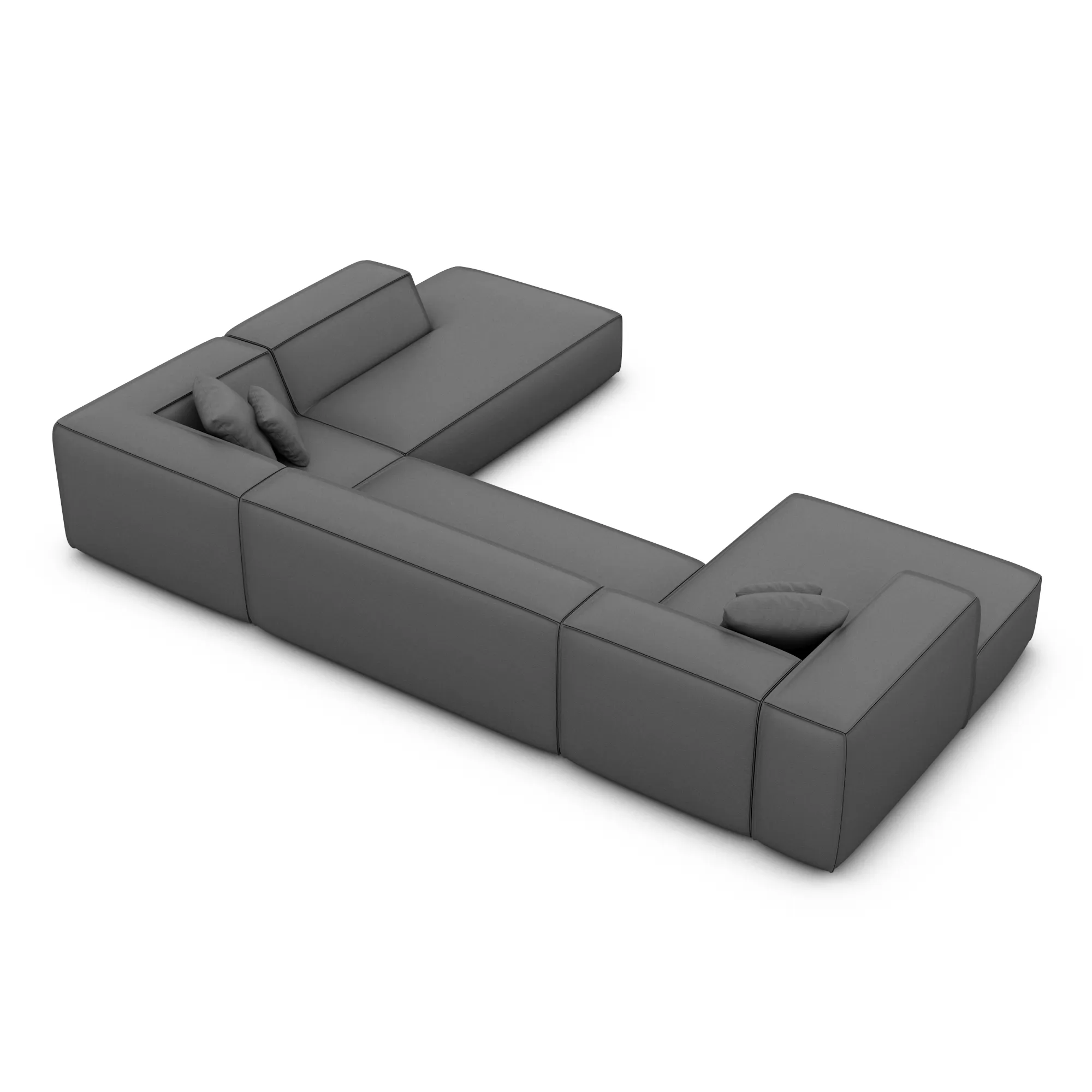 Echtleder U-Form XXL Lounge Wohnlandschaft Arelia