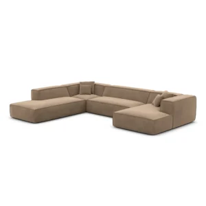 Samtstoff U-Form XXL Lounge Wohnlandschaft Arelia