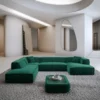 Samtstoff U-Form XXL Lounge Wohnlandschaft Arelia