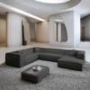 Strukturstoff U-Form XXL Wohnlandschaft Arelia