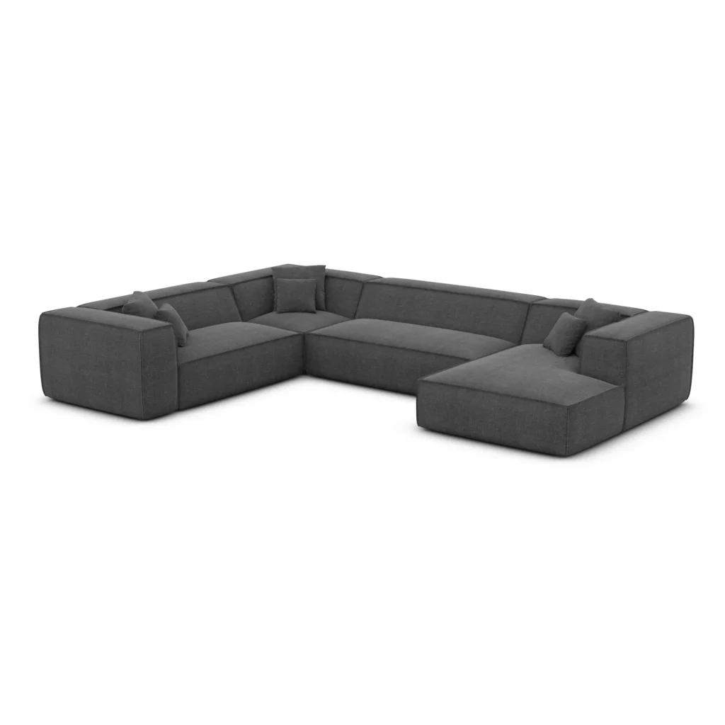 Strukturstoff U-Form XXL Wohnlandschaft Arelia