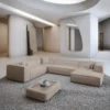 Strukturstoff U-Form XXL Wohnlandschaft Arelia