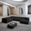 Strukturstoff U-Form XXL Wohnlandschaft Arelia