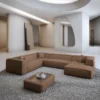 Strukturstoff U-Form XXL Wohnlandschaft Arelia