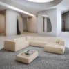 Strukturstoff U-Form XXL Wohnlandschaft Arelia