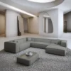 Strukturstoff U-Form XXL Wohnlandschaft Arelia