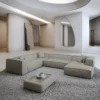 Strukturstoff U-Form XXL Wohnlandschaft Arelia