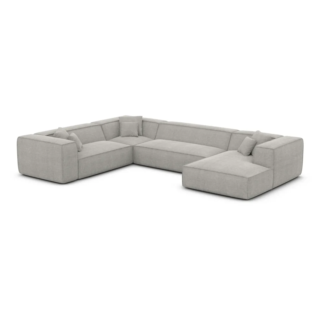 Strukturstoff U-Form XXL Wohnlandschaft Arelia