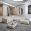 Strukturstoff U-Form XXL Wohnlandschaft Arelia