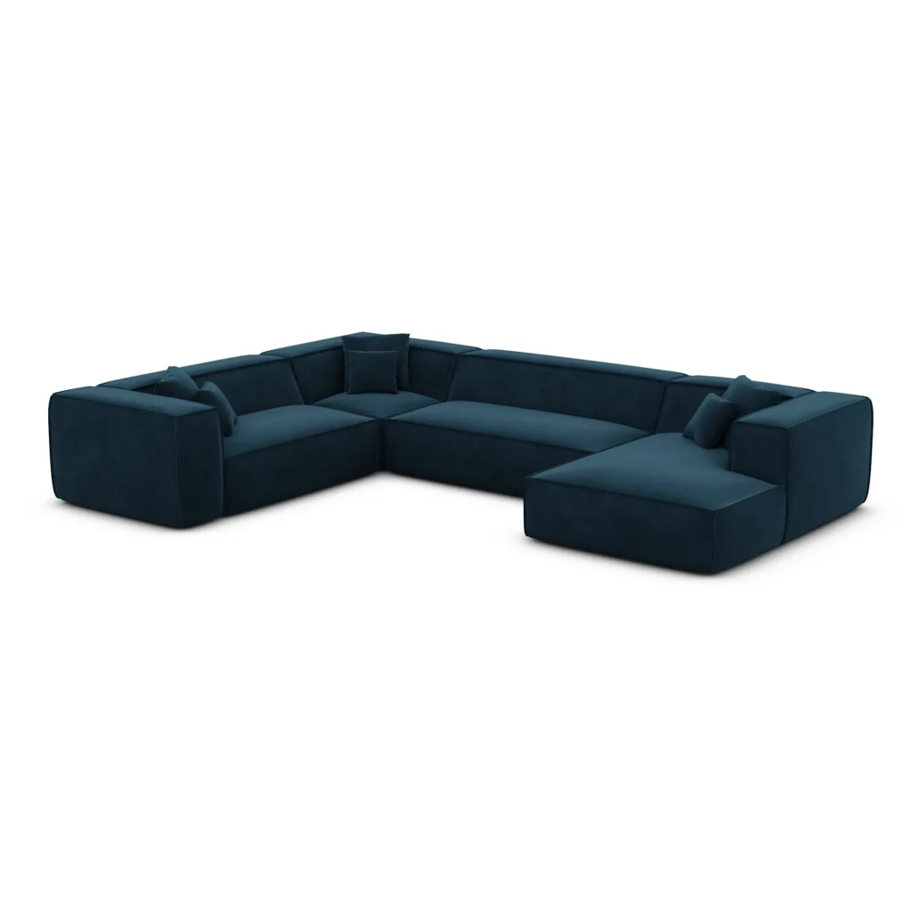 Samtstoff U-Form XXL Wohnlandschaft Arelia