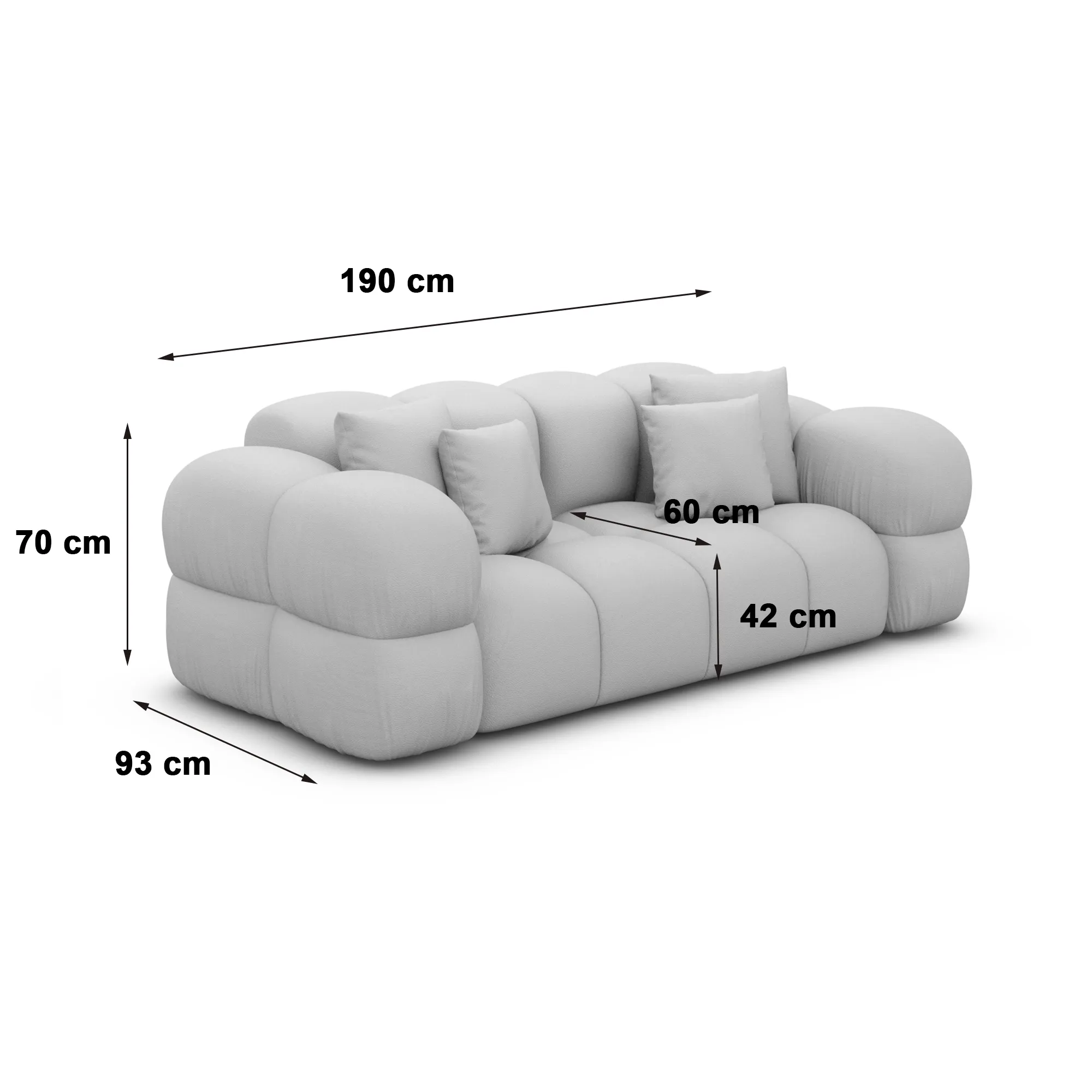 Bouclé 2-Sitzer Couch Avoria – Bild 16