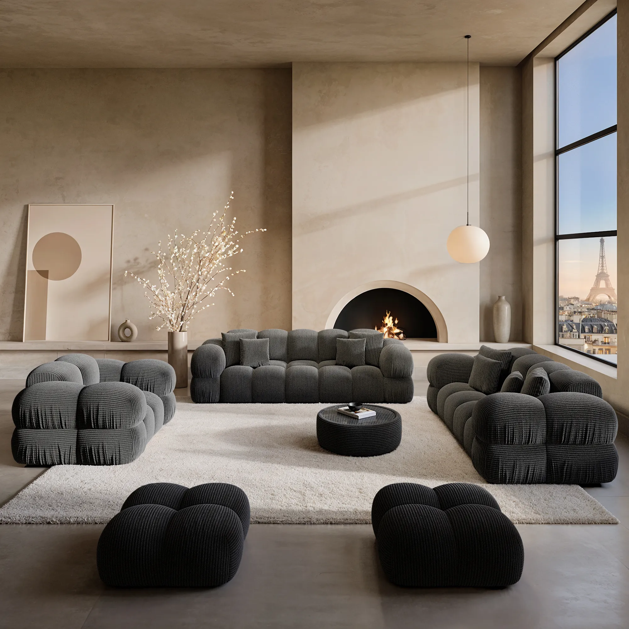 Cord 3-Sitzer Couch Avoria – Bild 4