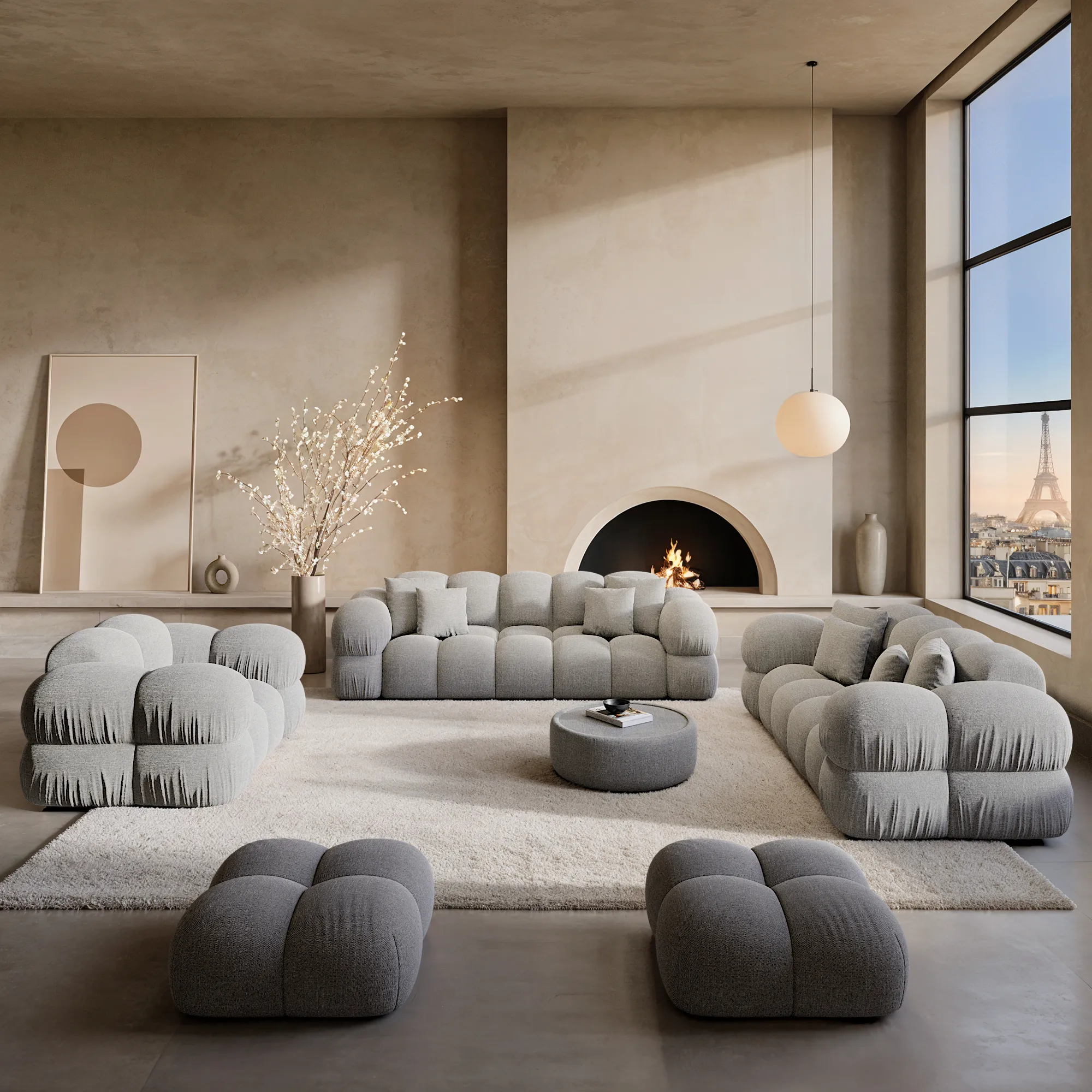 Strukturstoff 3-Sitzer Couch Avoria – Bild 35