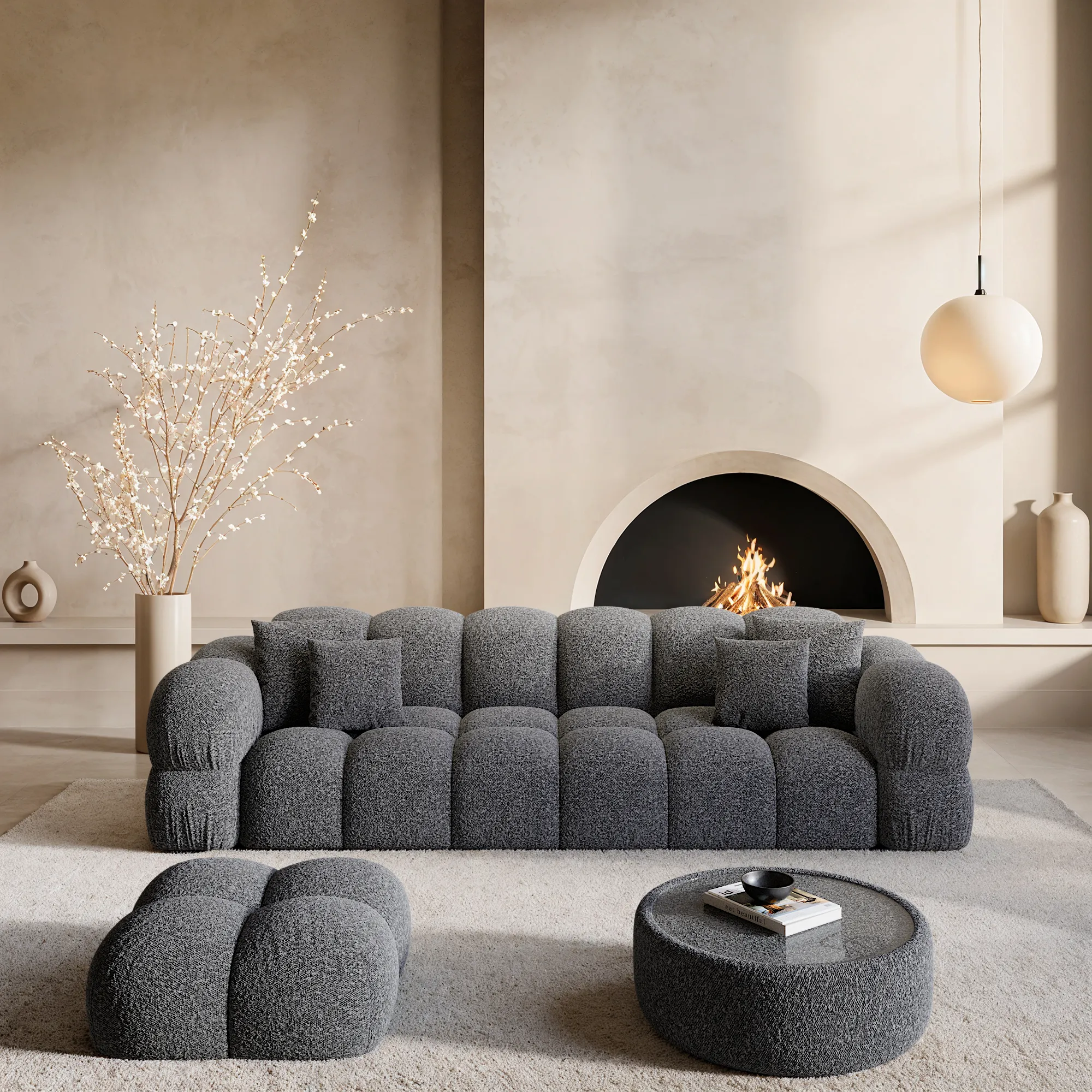 Bouclé 4-Sitzer Couch Avoria – Bild 12