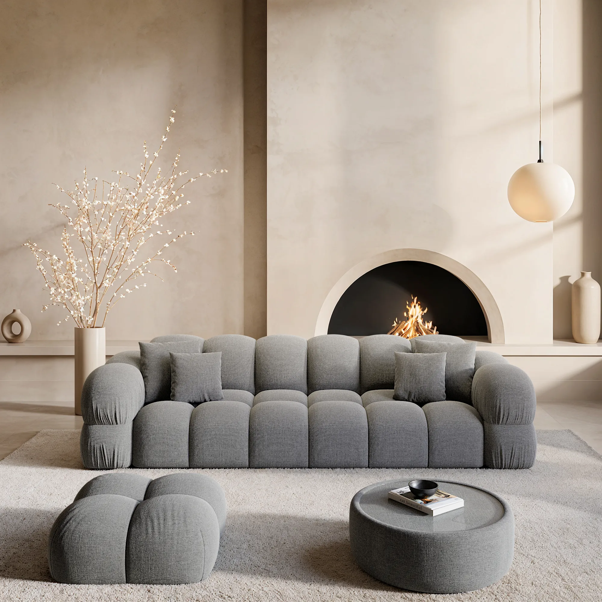Strukturstoff 4-Sitzer Couch Avoria – Bild 31