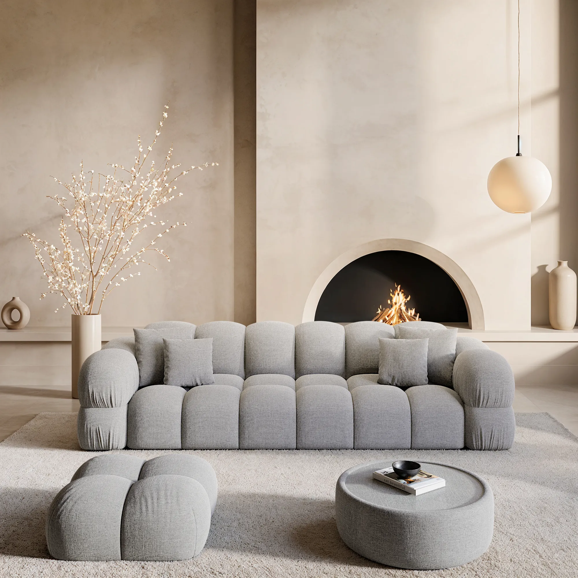 Strukturstoff 4-Sitzer Couch Avoria – Bild 32
