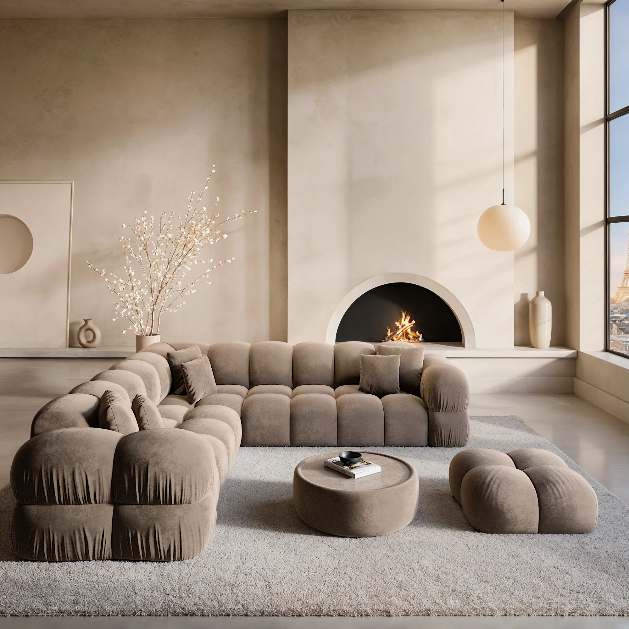 Samtstoff Ecksofa Avoria – Bild 3