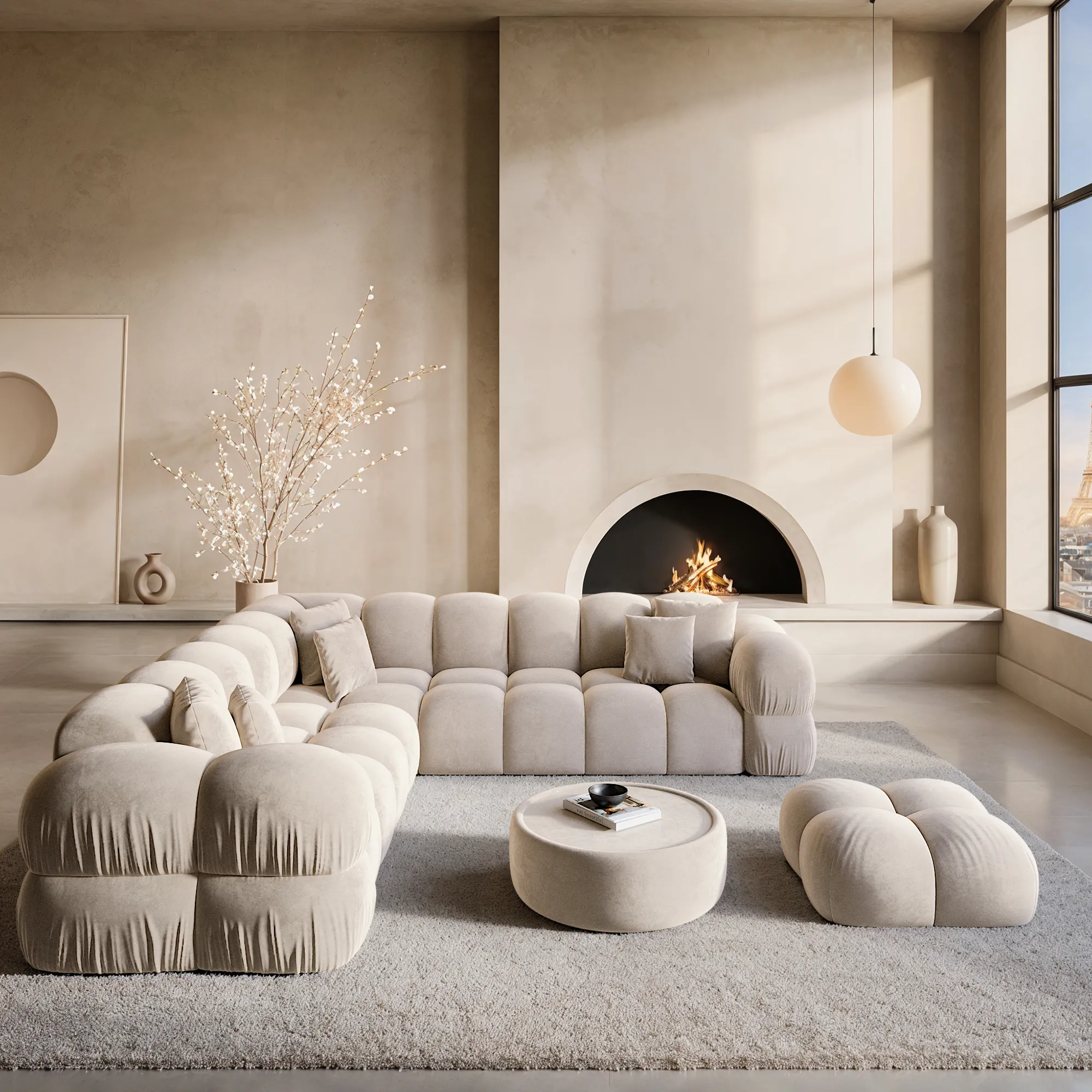 Samtstoff Ecksofa Avoria – Bild 4