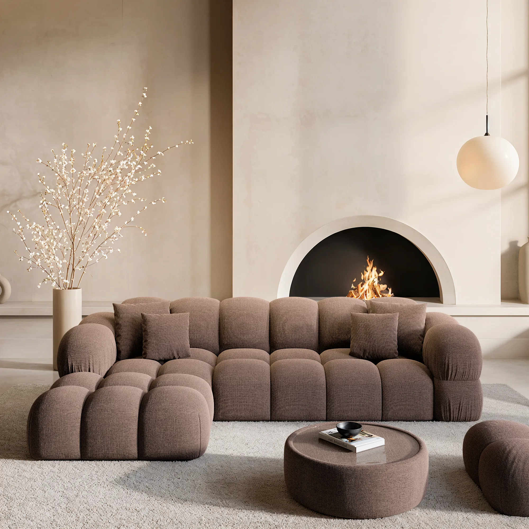 Strukturstoff L-Form Sofa Avoria – Bild 12