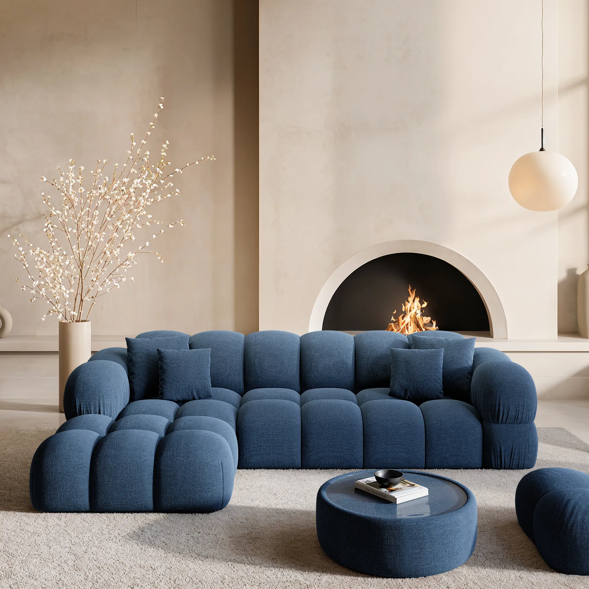 Strukturstoff L-Form Sofa Avoria – Bild 14
