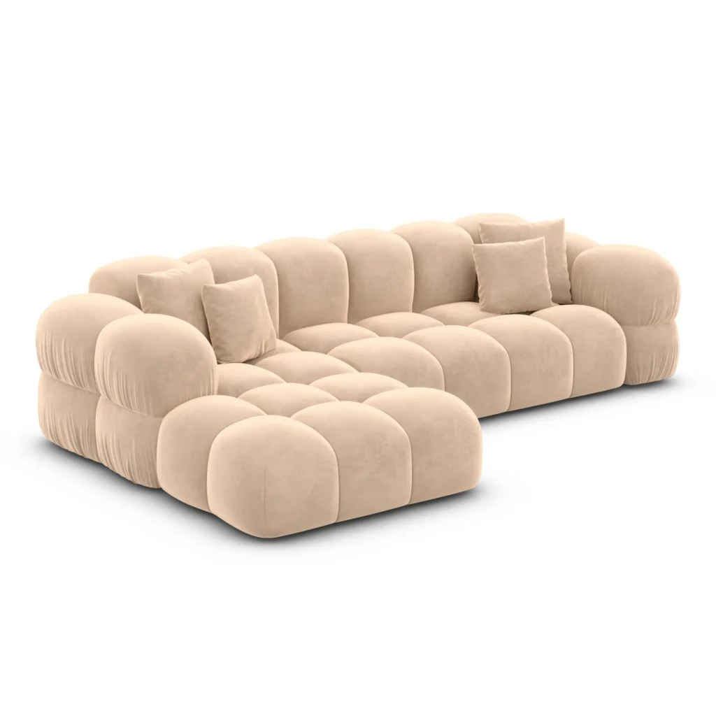 Samtstoff L-Form Sofa Avoria