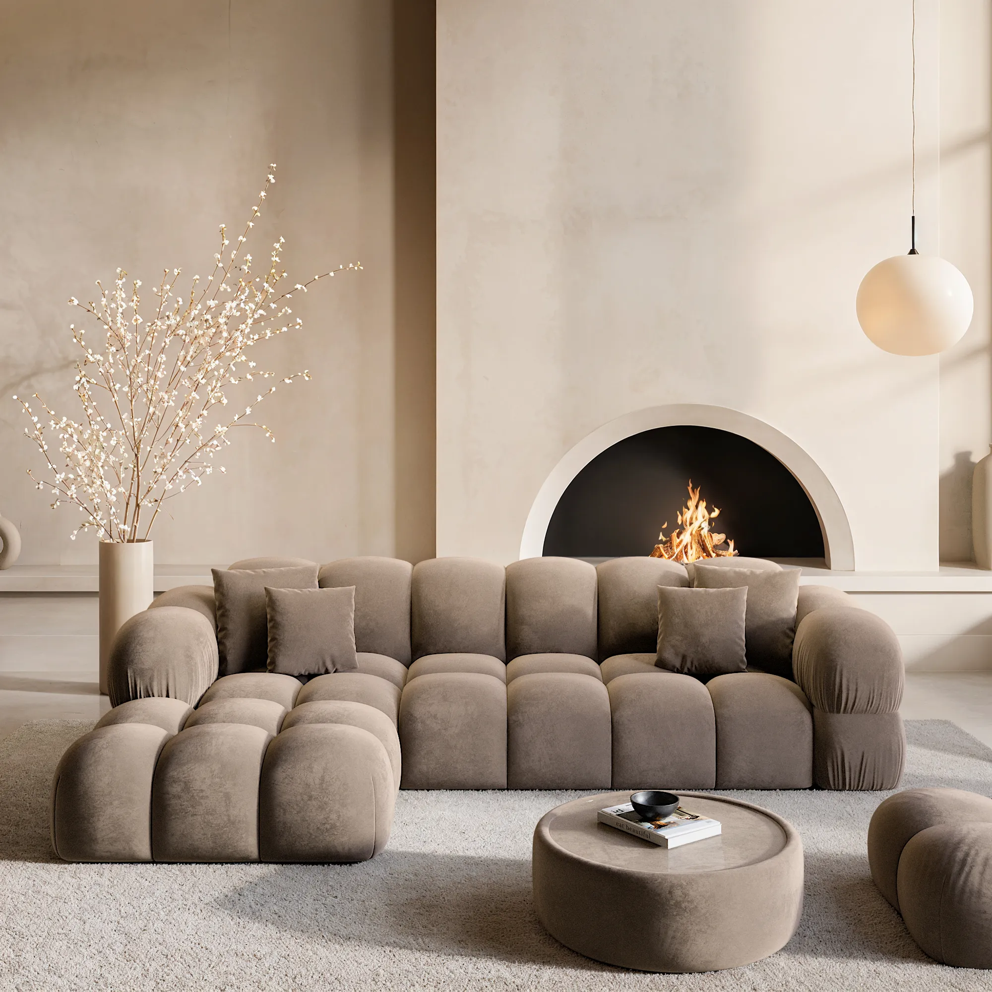 Samtstoff L-Form Sofa Avoria – Bild 2