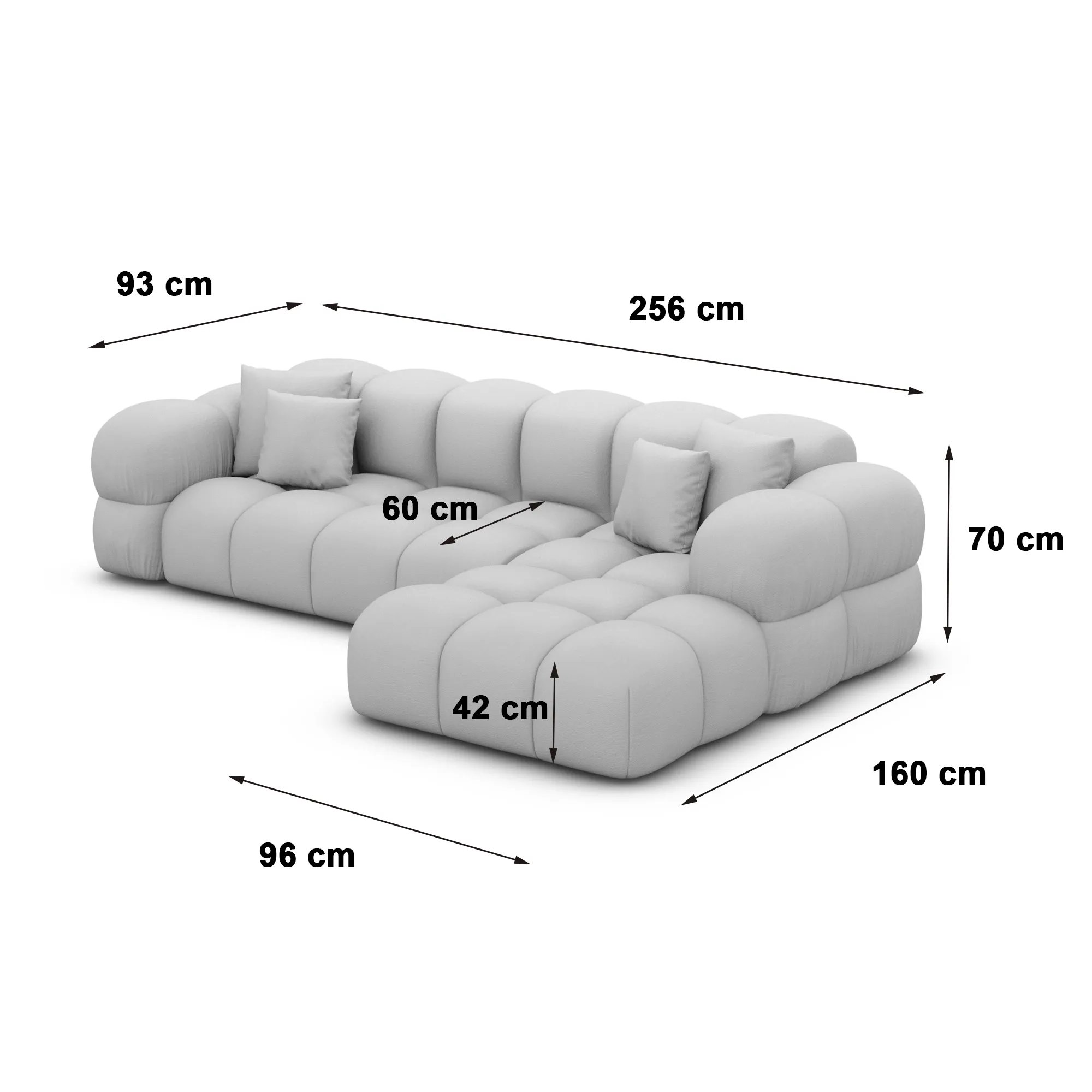 Bouclé L-Form Sofa Avoria – Bild 29