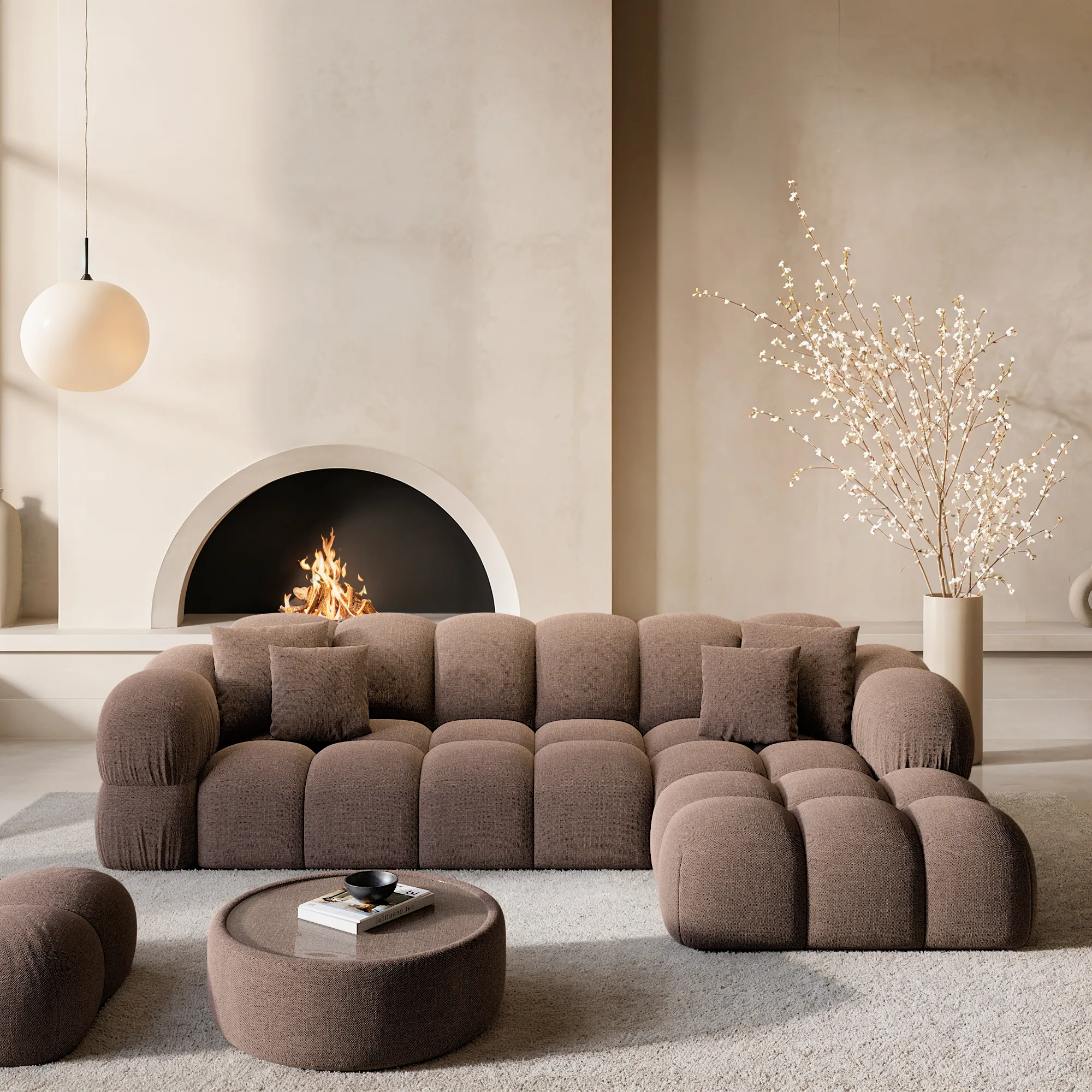 Strukturstoff L-Form Sofa Avoria – Bild 2