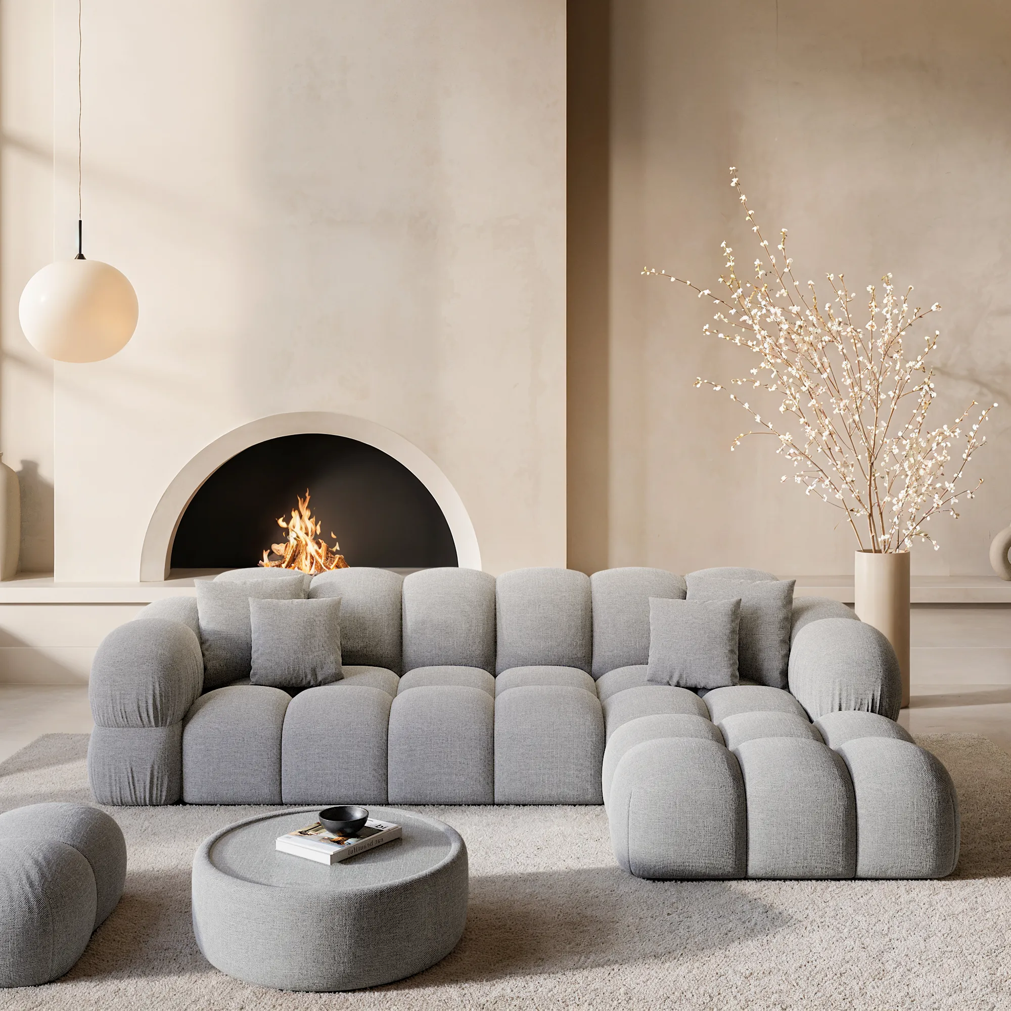 Strukturstoff L-Form Sofa Avoria – Bild 7