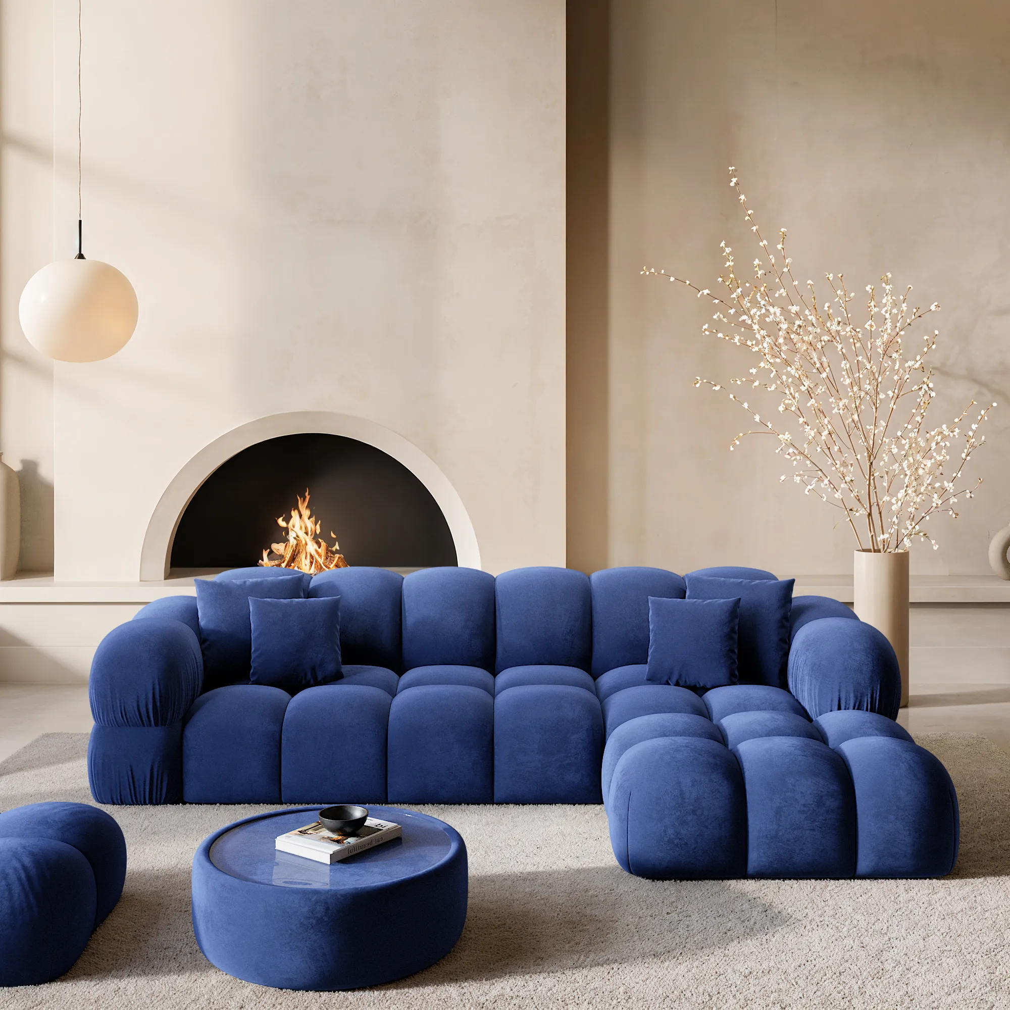 Samtstoff L-Form Sofa Avoria – Bild 21