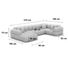 Strukturstoff U-Form XL Wohnlandschaft Avoria – Bild 92