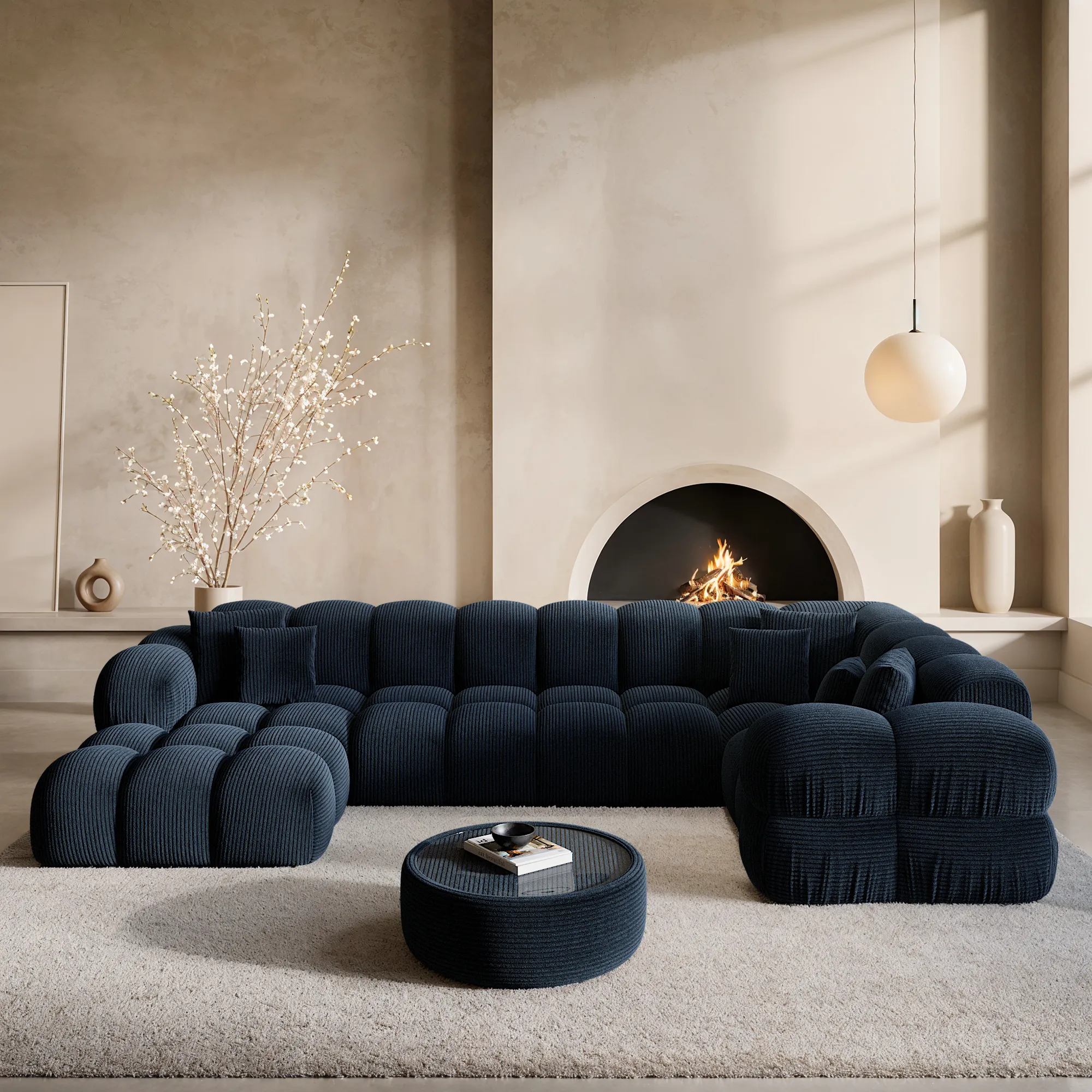 Cord U-Form XL Wohnlandschaft Avoria – Bild 6
