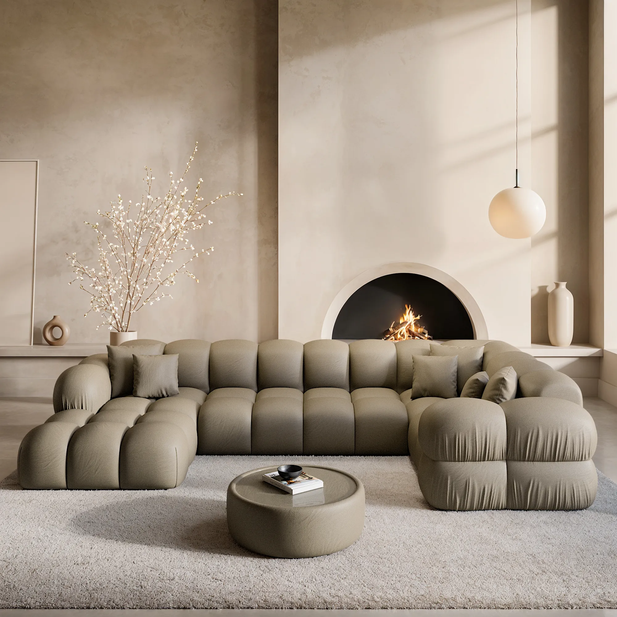 Echtleder U-Form XL Wohnlandschaft Avoria – Bild 8