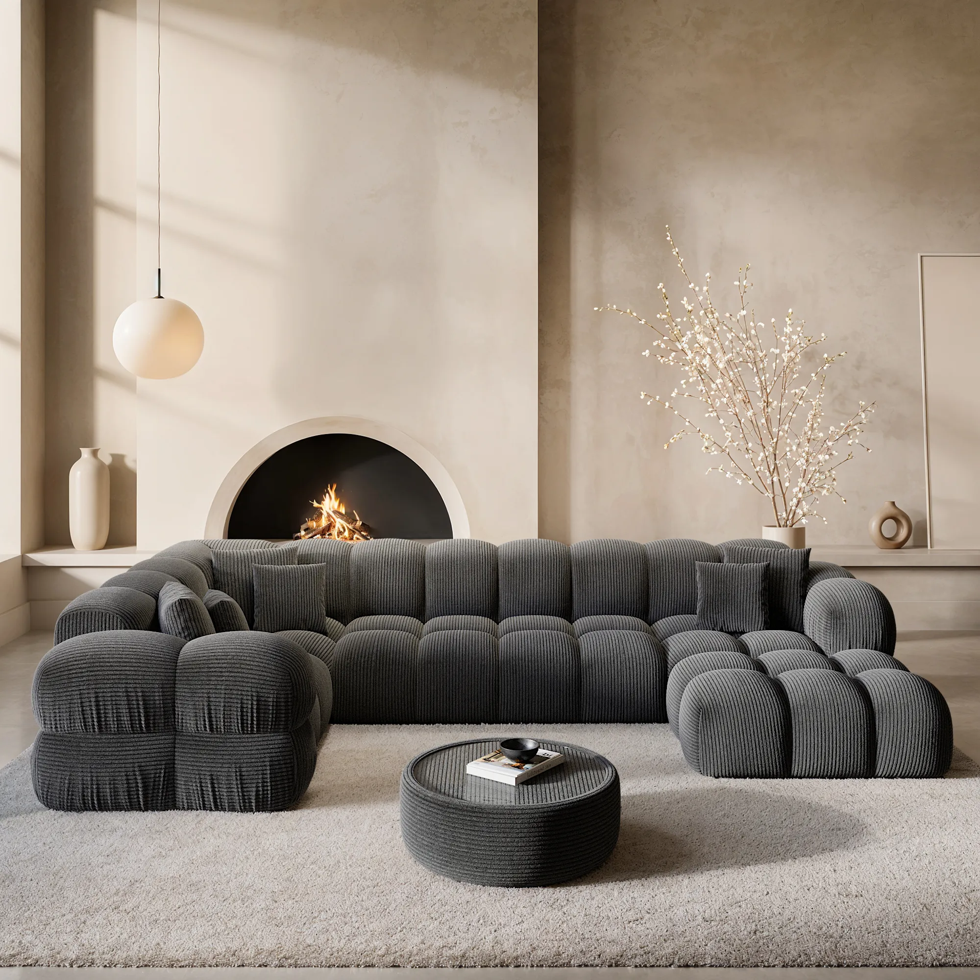 Cord U-Form XL Wohnlandschaft Avoria – Bild 3