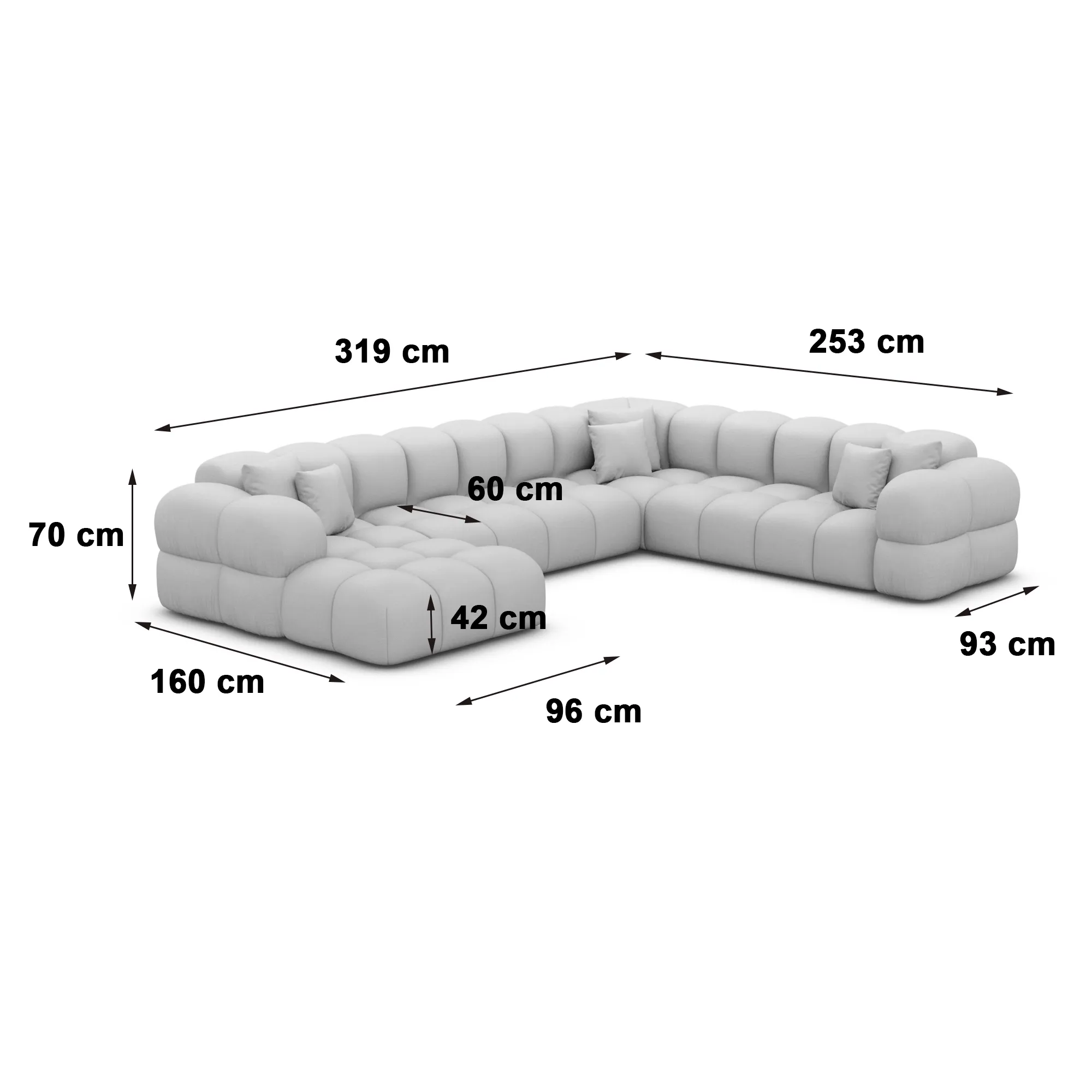 Cord U-Form XXL Wohnlandschaft Avoria – Bild 37