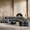 Strukturstoff U-Form XXL Wohnlandschaft Avoria – Bild 3