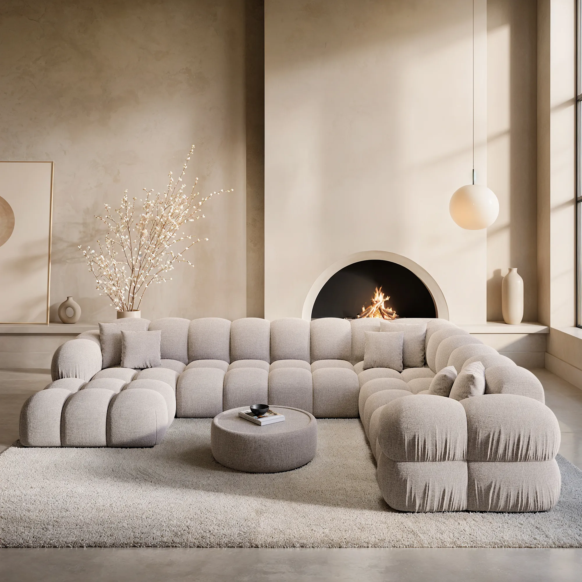 Strukturstoff U-Form XXL Wohnlandschaft Avoria – Bild 4