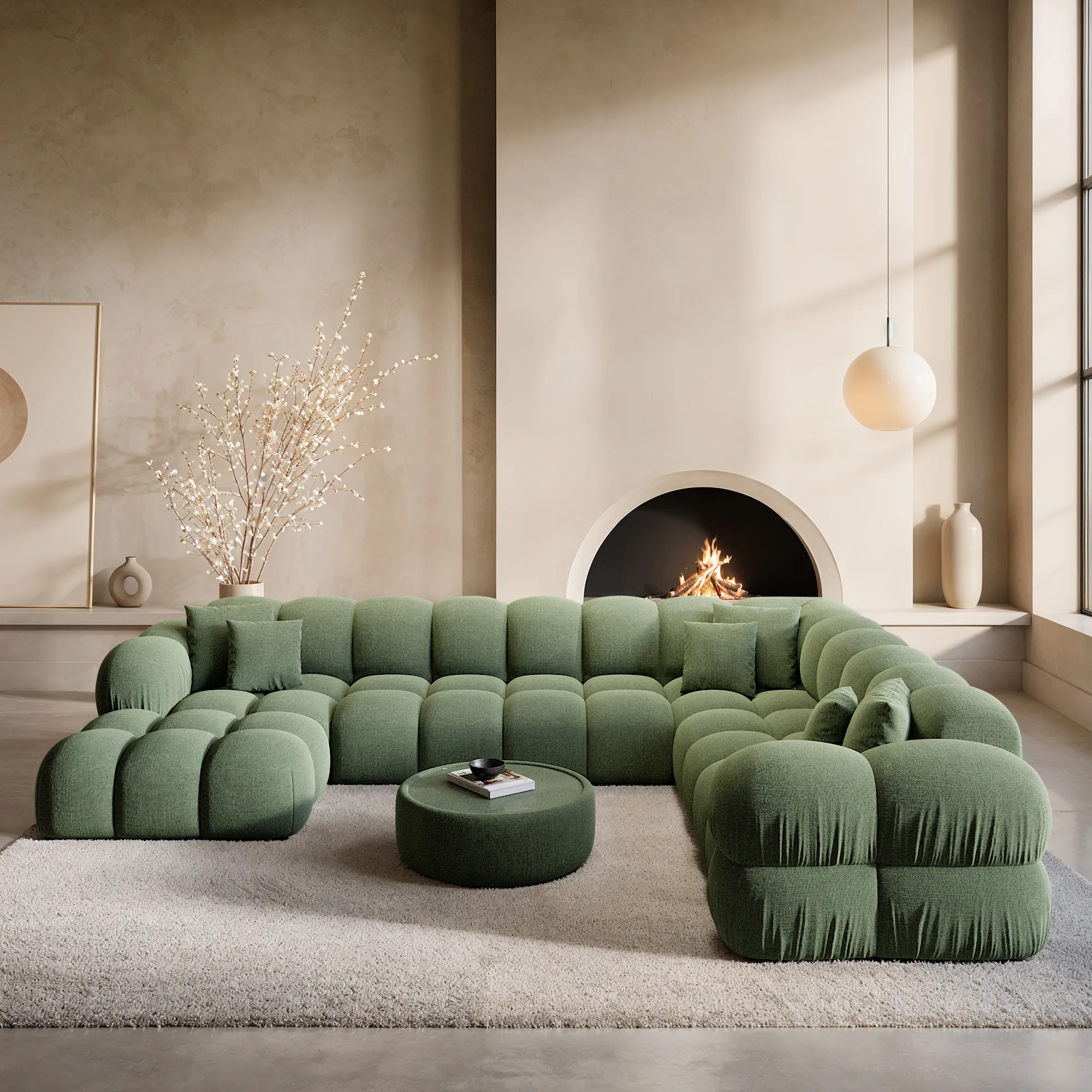 Strukturstoff U-Form XXL Wohnlandschaft Avoria – Bild 9