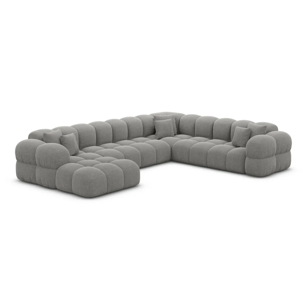 Strukturstoff U-Form XXL Wohnlandschaft Avoria