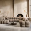 Samtstoff U-Form XXL Wohnlandschaft Avoria – Bild 12