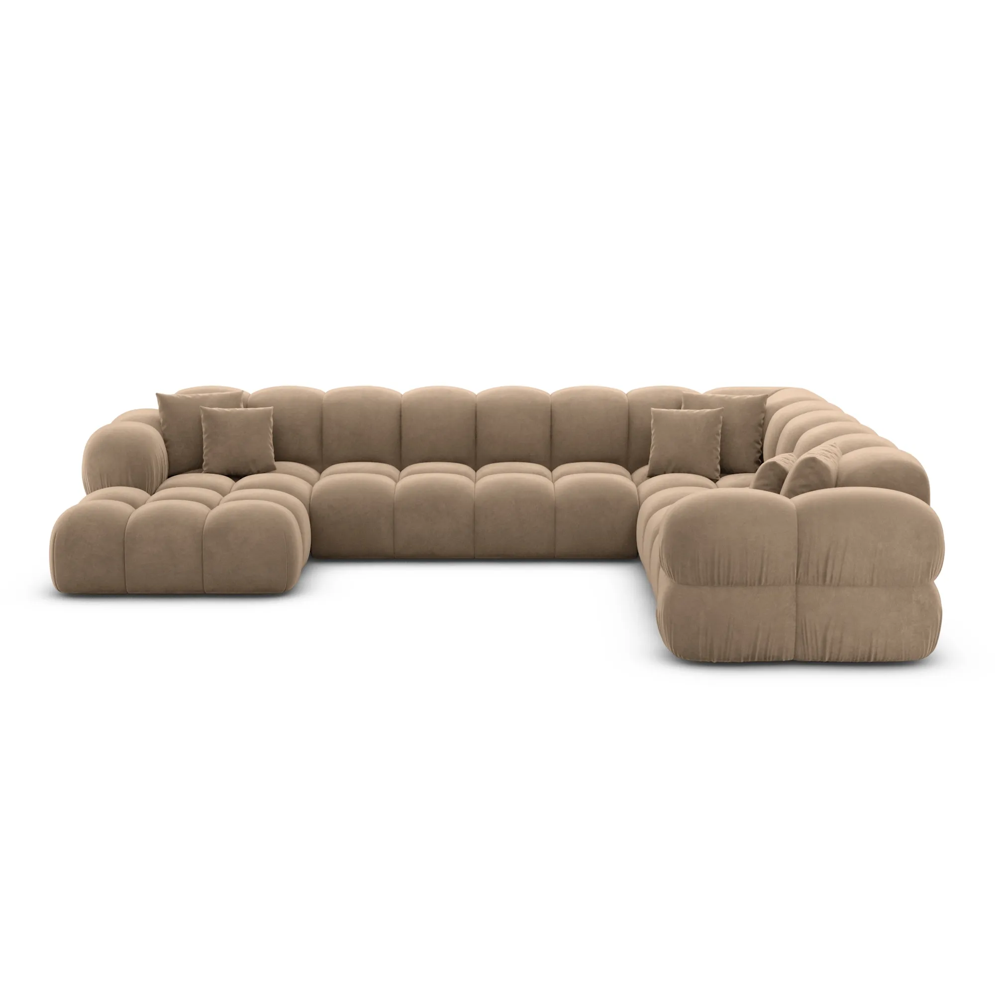 Samtstoff U-Form XXL Wohnlandschaft Avoria – Bild 29