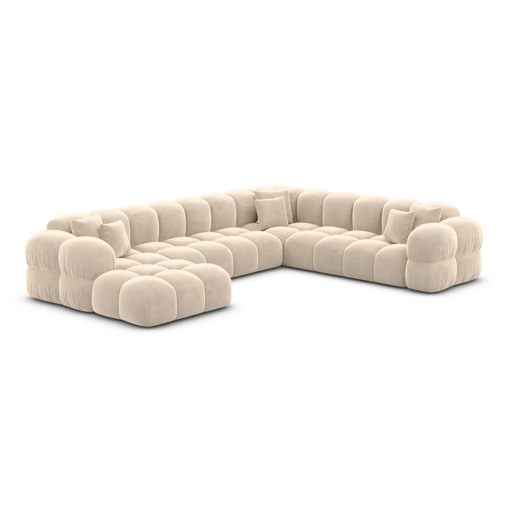 Samtstoff U-Form XXL Wohnlandschaft Avoria – Bild 31
